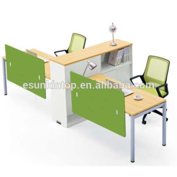 Office T Shape Workstation For Two Persons Peach Wood And Warm