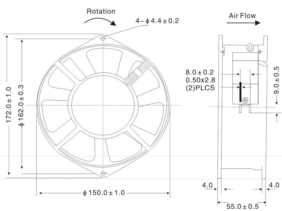 17255 AC axial fan 17255 AC axial fan