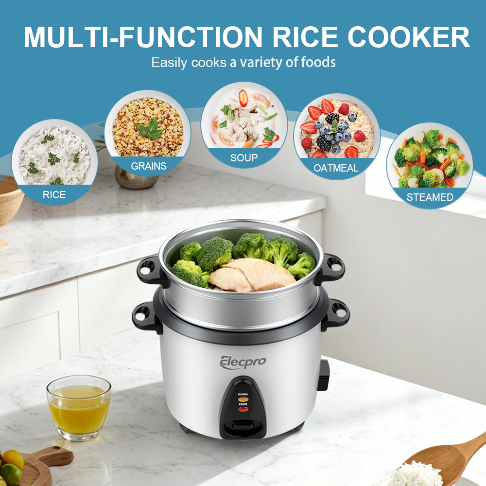 7-Cup Drum Rice Cooker with Aluminum Steaming Tray(4) 7-Cup Drum Rice Cooker with Aluminum Steaming Tray(4)