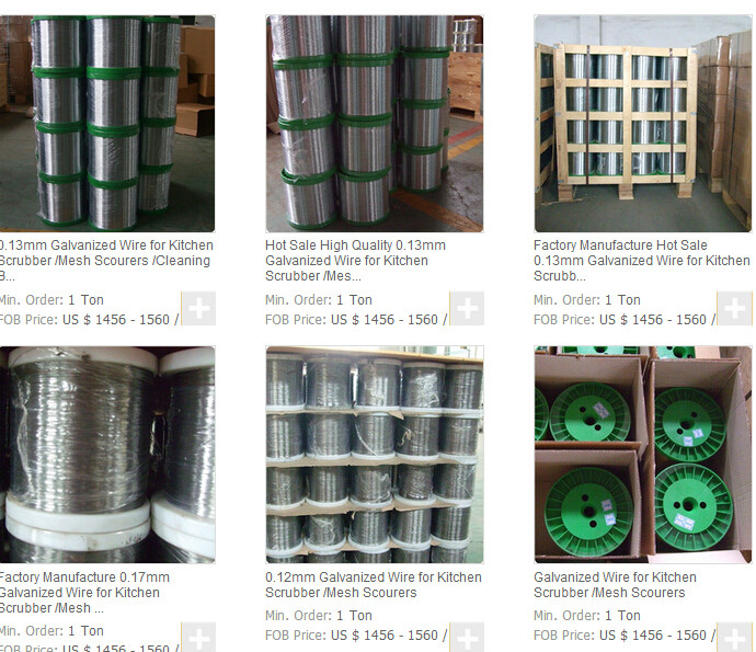Liste de prix de fil rond galvanisé pour boule de nettoyage Price list of Galvanized round wire for cleaning ball