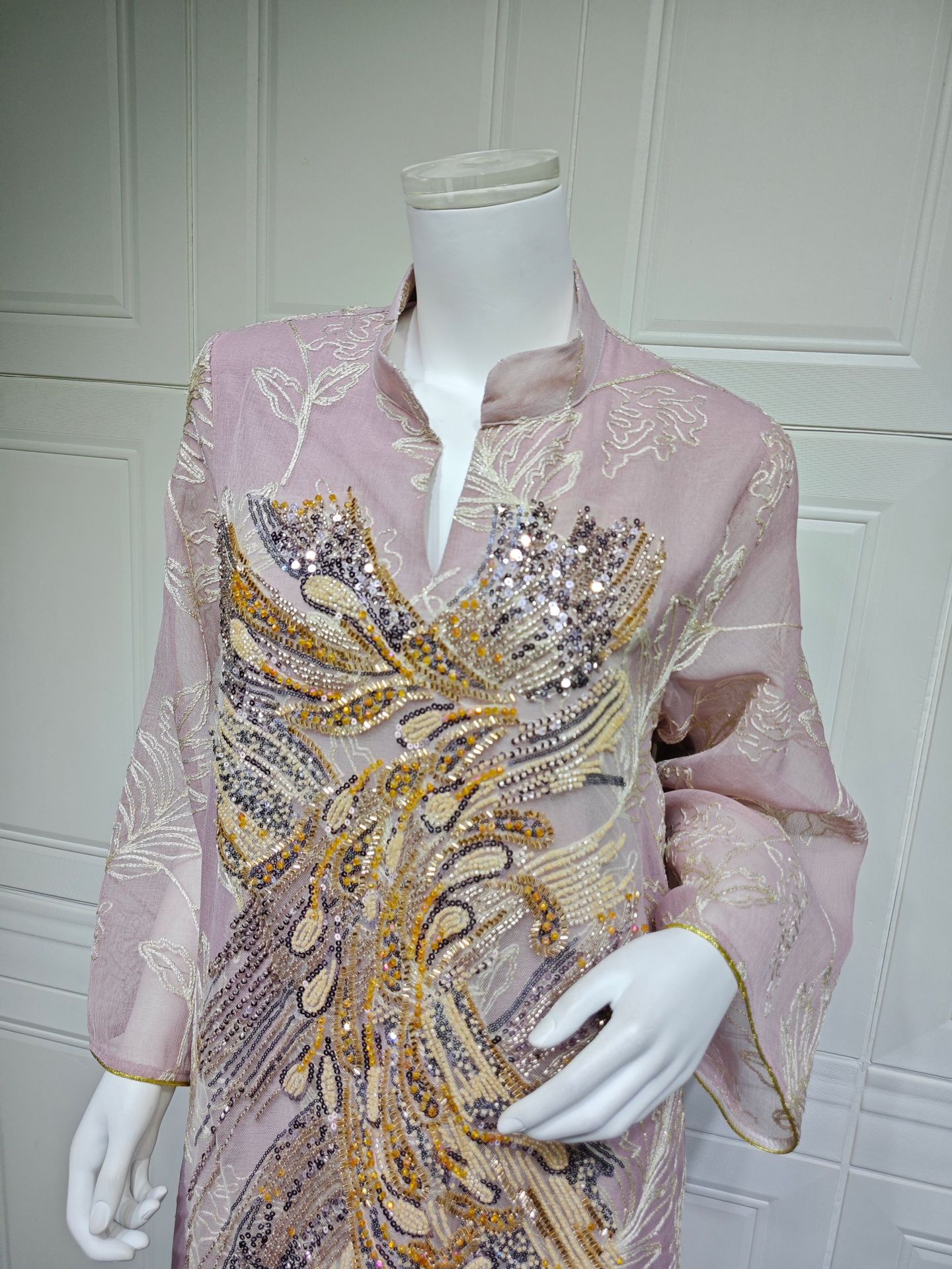 Evening Dress Beaded Jalabiya Abaya AB556 (7) Evening Dress Beaded Jalabiya Abaya AB556 (7)