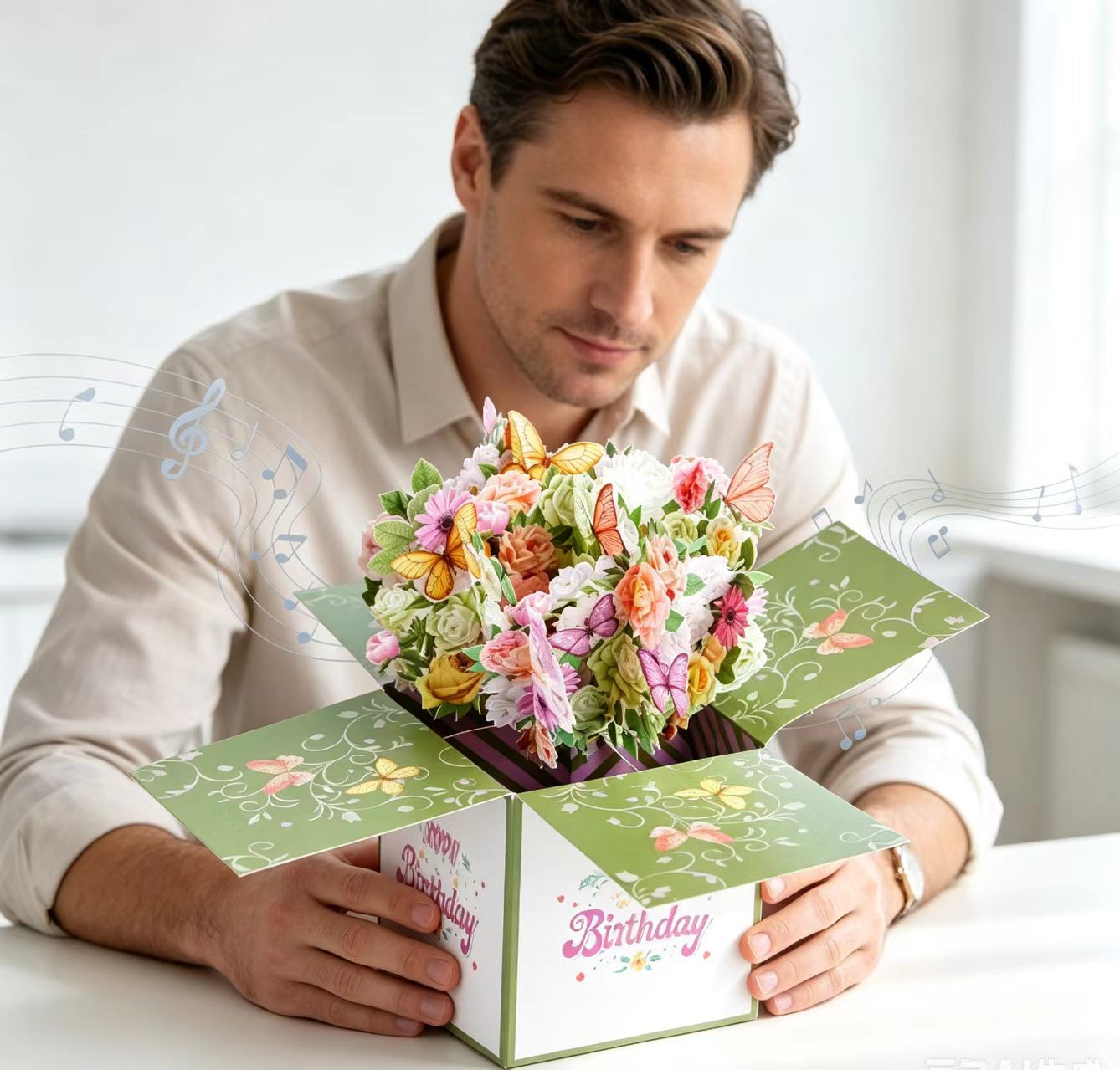 3d green box birthday flower cards 3d green box birthday flower cards
