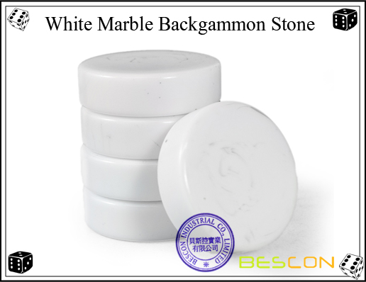 White Marble Backgammon Stone White Marble Backgammon Stone