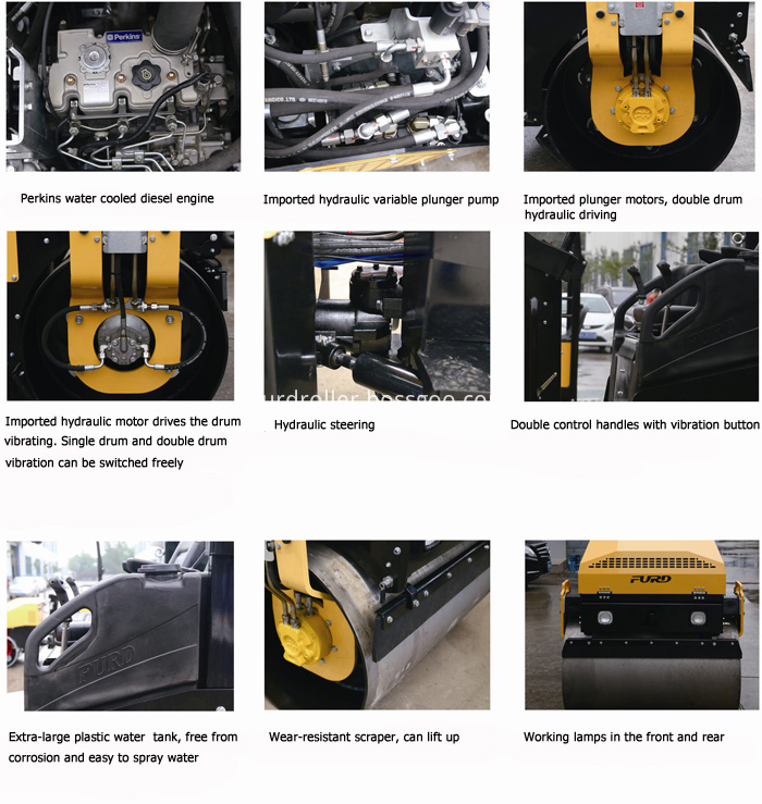 Compacteur à rouleaux FYL-1200 FYL-1200 Road Roller Compactor