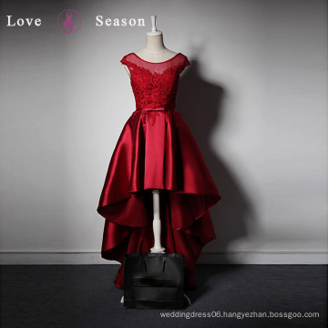 Lsq004 High End Custom O Neck With Belt Red Dress Short Front Long