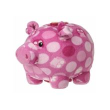 White spots stand pink pig piggy bank