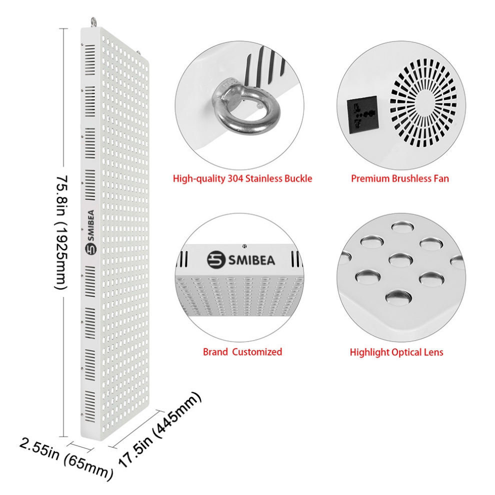 Interruptores duplos para uso doméstico de 600 W, terapia de luz LED 600W Home Use Dual Switches LED Light Therapy