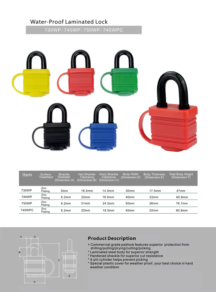 Rubber Cover Laminated Padlock Rubber Cover Laminated Padlock