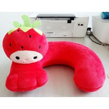 Super soft red rural strawberry u-shaped pillow