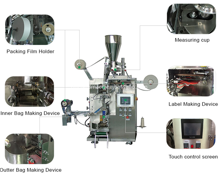 машина для наполнения и запайки чайных пакетиков tea bag filling and sealing machine