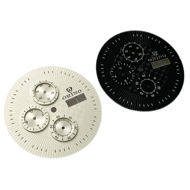 Etched pattern with subdials watch dial Etched pattern with subdials watch dial
