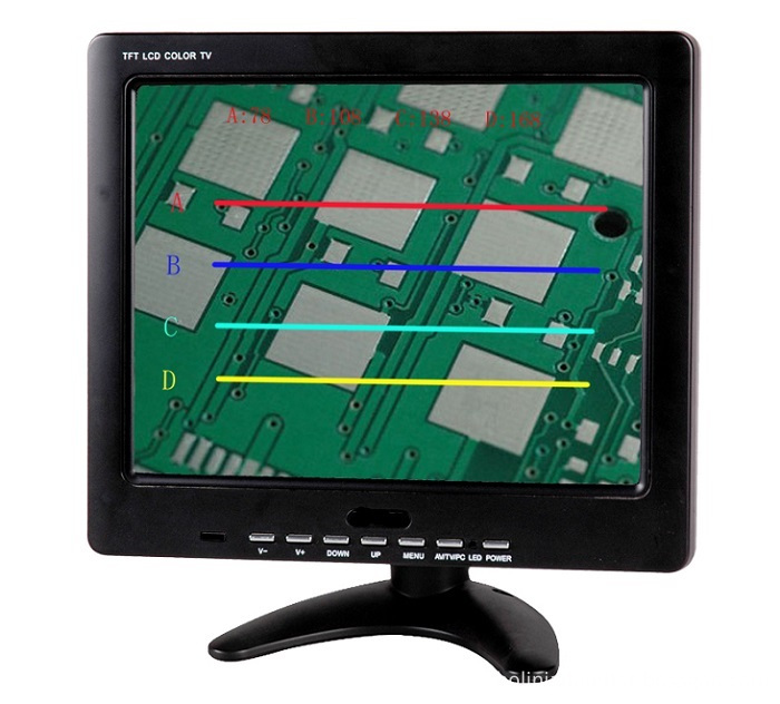 10 inch four horizontal lines monitor