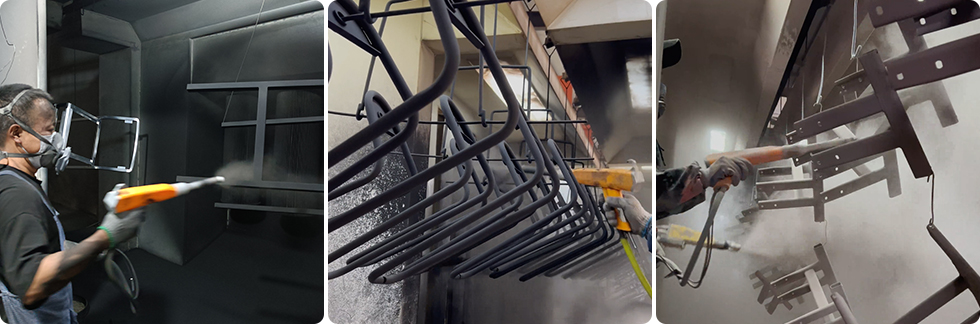 Electrostatic spray gun shorten downtime Electrostatic spray gun shorten downtime