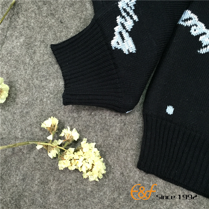 Jacquard girl sweater with embroidery Jacquard girl sweater with embroidery