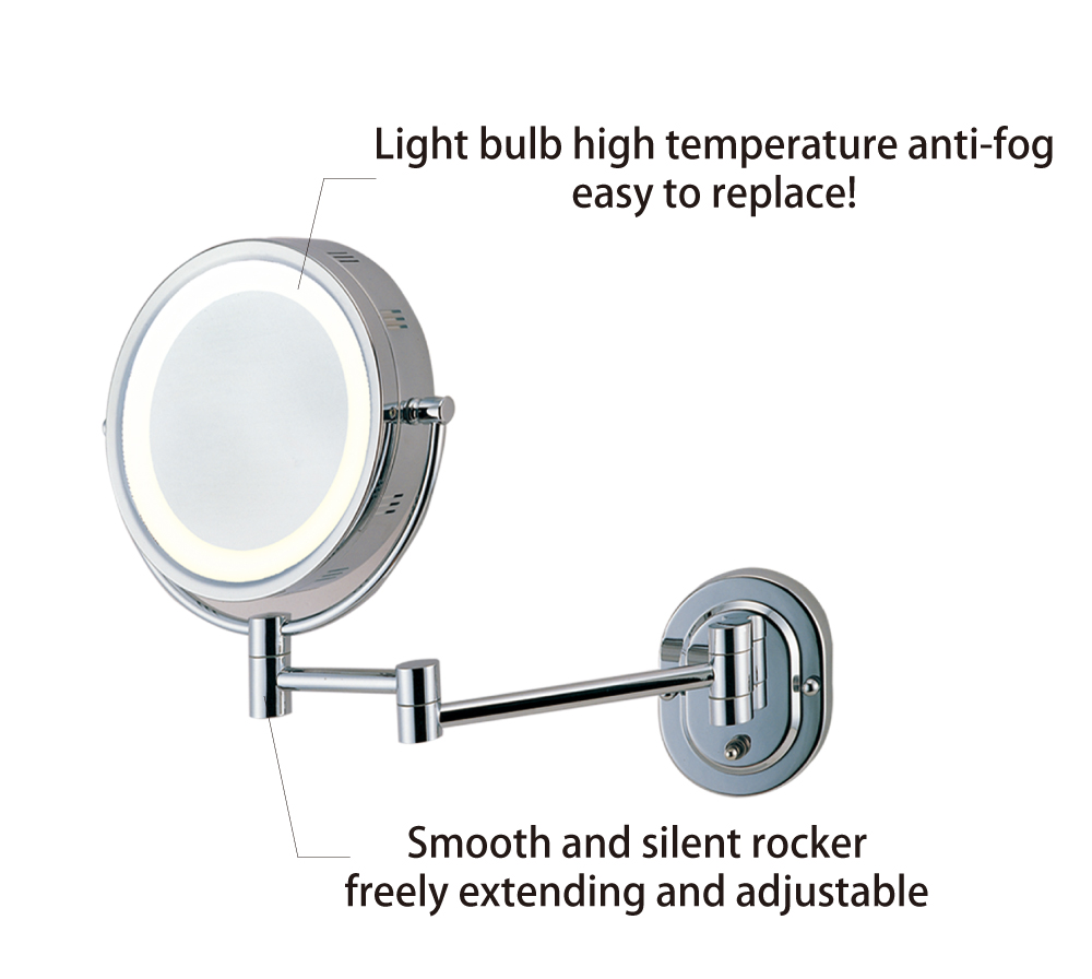 Fogless bathroom mirror