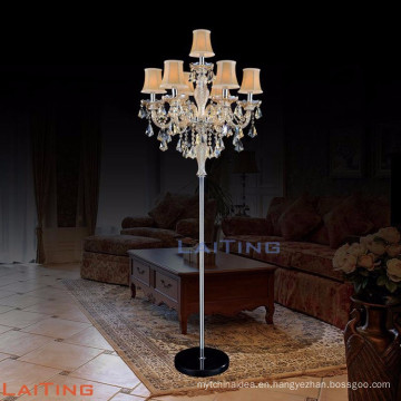 Beautiful Standing Chandelier Floor Lamp Golden Teak Crystal 20071 Beautiful Standing Chandelier Floor Lamp Golden Teak Crystal 20071