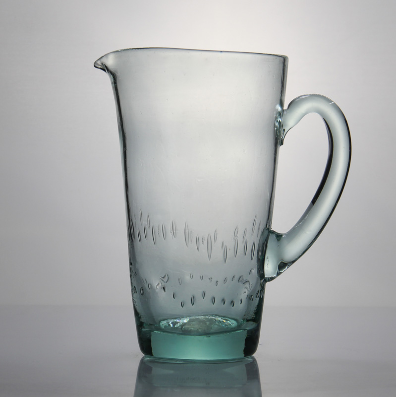 Green Bubbled Recycled Glass Jug Green Bubbled Recycled Glass Jug