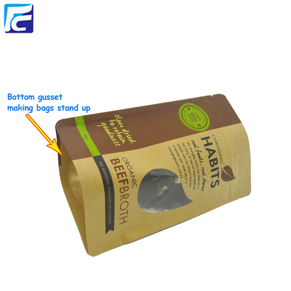 Buste in carta kraft con chiusura lampo a fioretto Foil Lined Ziplock Kraft Paper Pouches