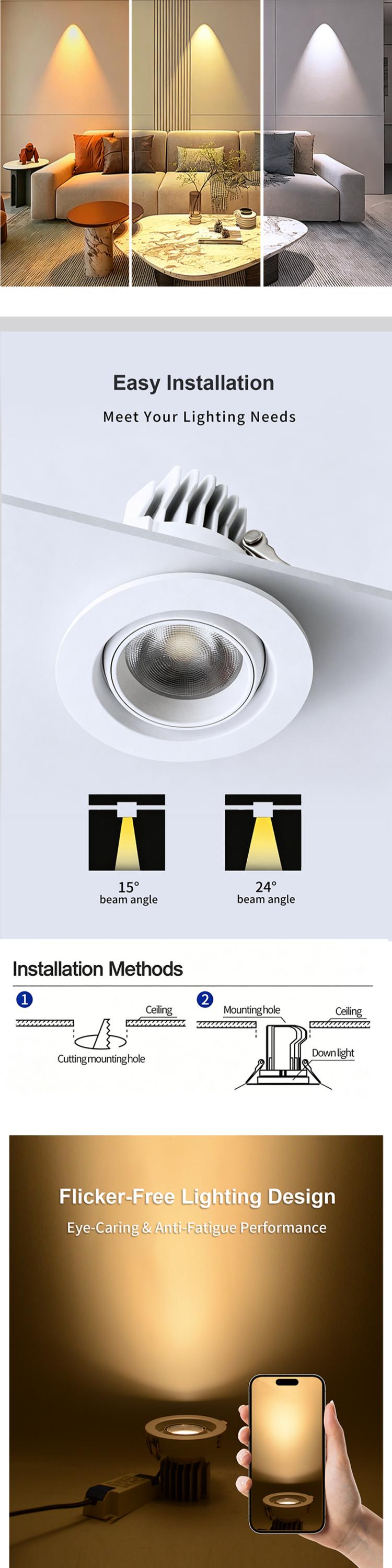 White color recessed led downlight White color recessed led downlight