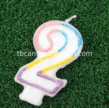 multi-color number candle 2
