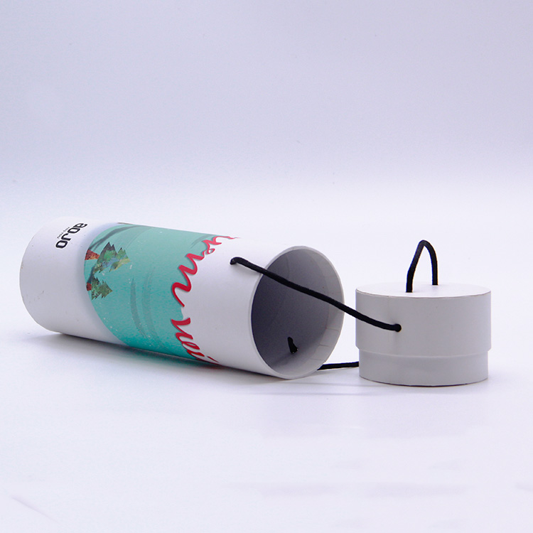 Christmas paper tube gift box with hand-held rope Christmas paper tube gift box with hand-held rope