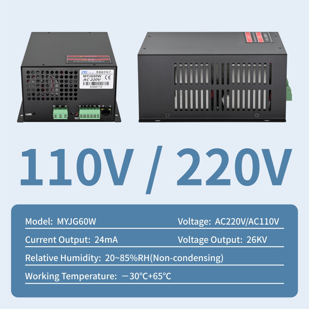 ZYE Laser MYJG60W CO2 Laser Power Supply ZYE Laser MYJG60W CO2 Laser Power Supply