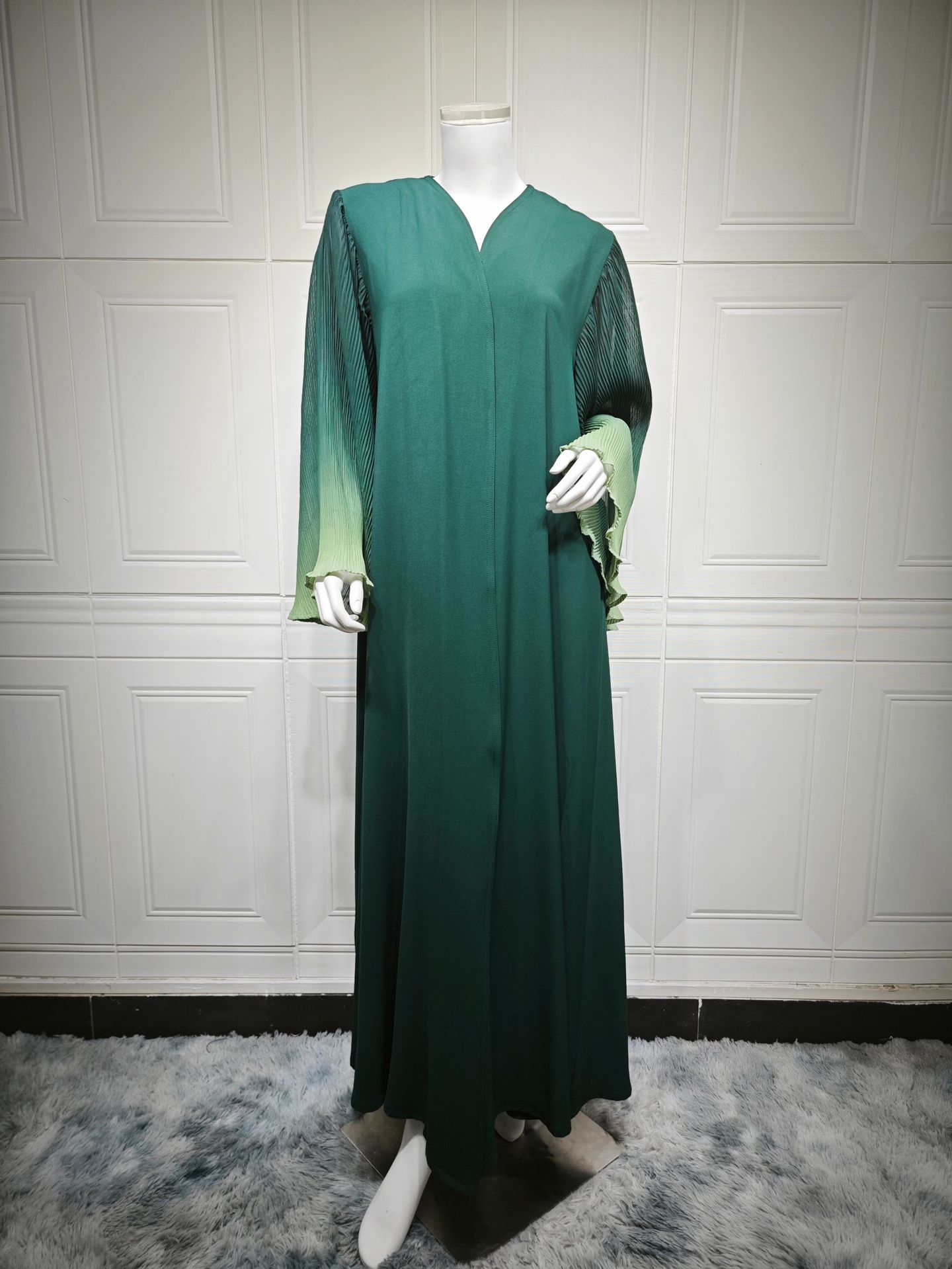Fashion Kimono Abaya with Pleated Bell Sleeves MQ202 (2) Fashion Kimono Abaya with Pleated Bell Sleeves MQ202 (2)