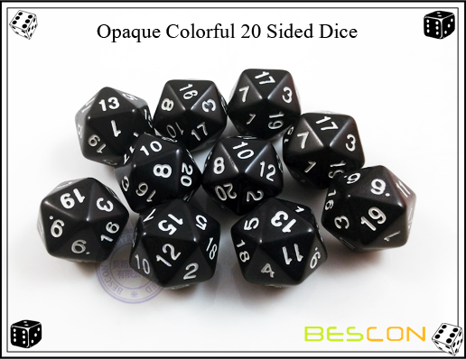Opaque Colorful 20 Sided Dice-6 Opaque Colorful 20 Sided Dice-6