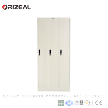 Orizeal 3 Door School Locker Price Steel Clothes Cabinet Metal