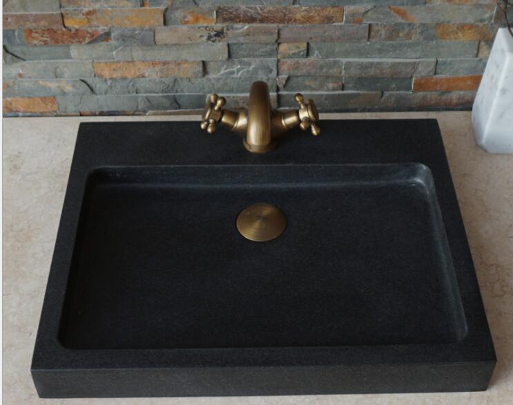 Fregadero del recipiente de piedra negra Black Stone Vessel Sink