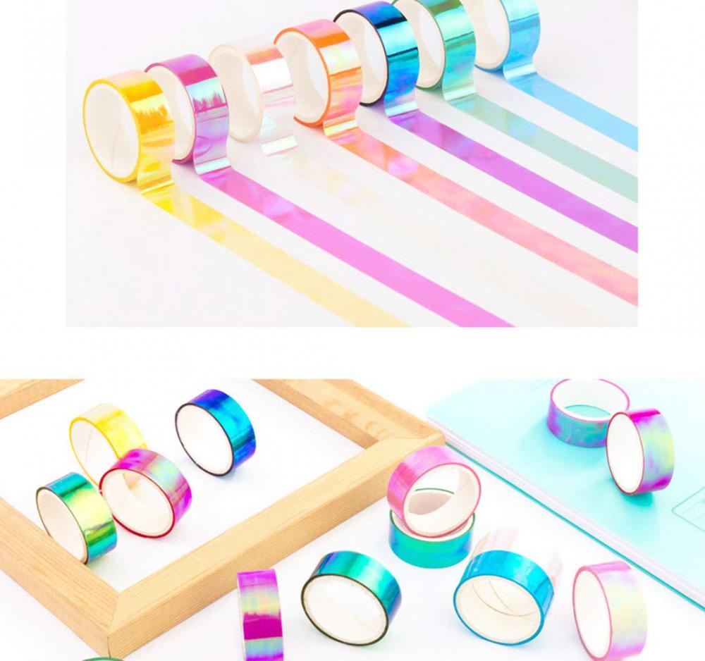 Holographic Rainbow Colored Masking Tape 6 Holographic Rainbow Colored Masking Tape 6