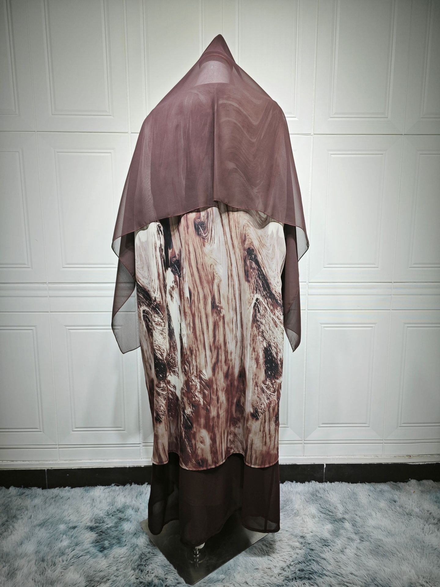 Eid Muslim Print Abaya Set with Matching Scarf MQ222 (2) Eid Muslim Print Abaya Set with Matching Scarf MQ222 (2)