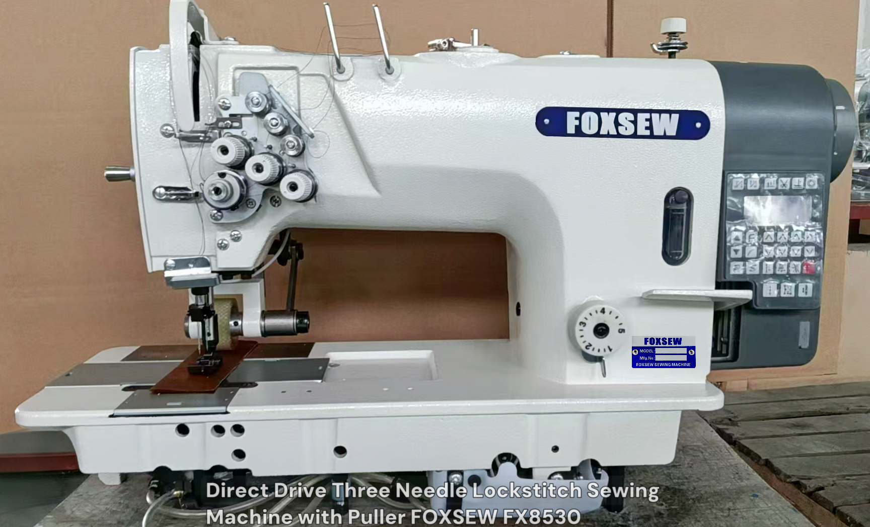 Three Needle Lockstitch Sewing Machine with Puller FOXSEW FX8530 -26 Three Needle Lockstitch Sewing Machine with Puller FOXSEW FX8530 -26