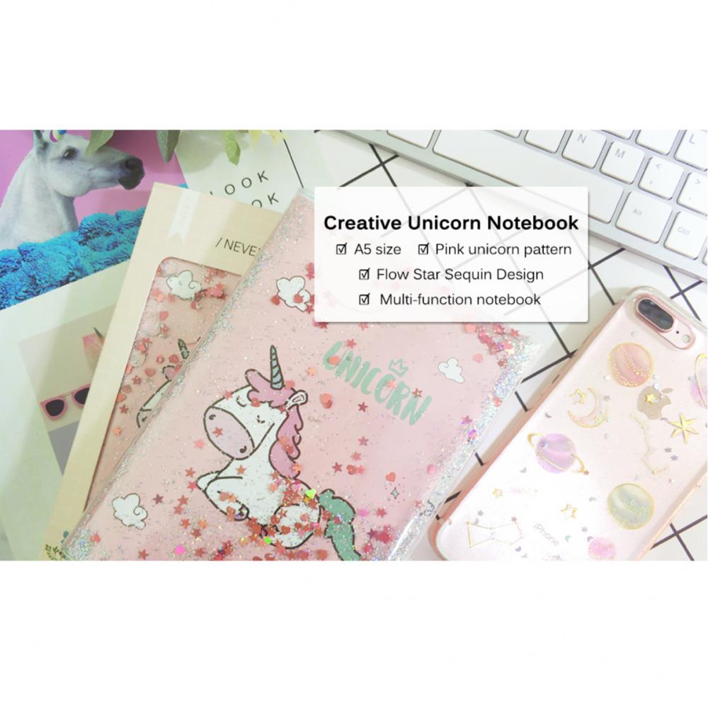 Unicorn Sequins Liquid Notebook 4 Unicorn Sequins Liquid Notebook 4