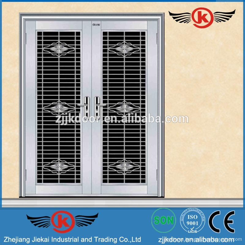 Jk Ss9007 Net Door Design Commercial Double Steel Door Steel Safety Front Door China Manufacturer
