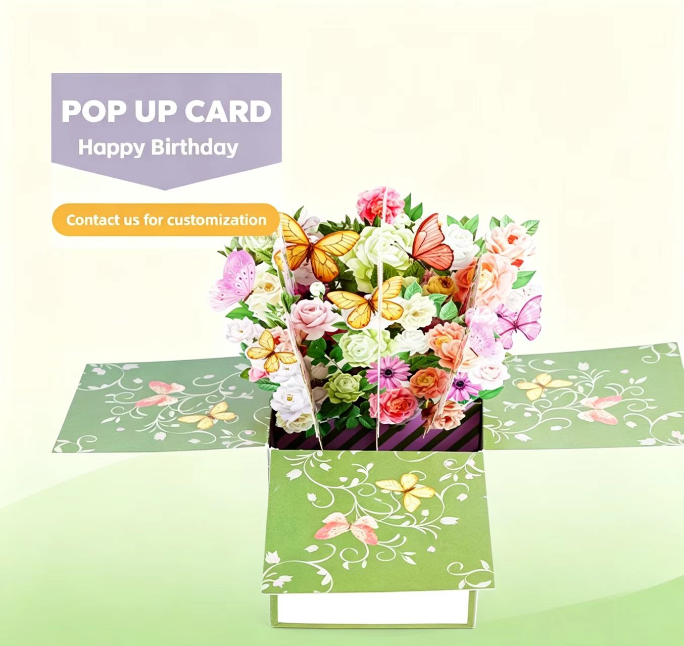 3d green box birthday flower cards 3d green box birthday flower cards