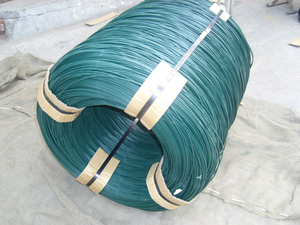 green plastic coated wire