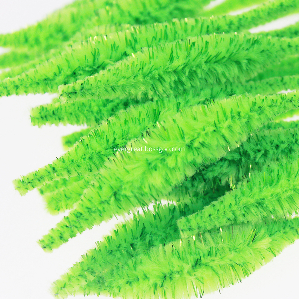 Green Bumpy chenille stem crafting fluffy sticks tinsel sticks