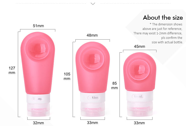 Sula amabhodlela wokuhamba e-Plastic Clear Plastic Travel Bottles