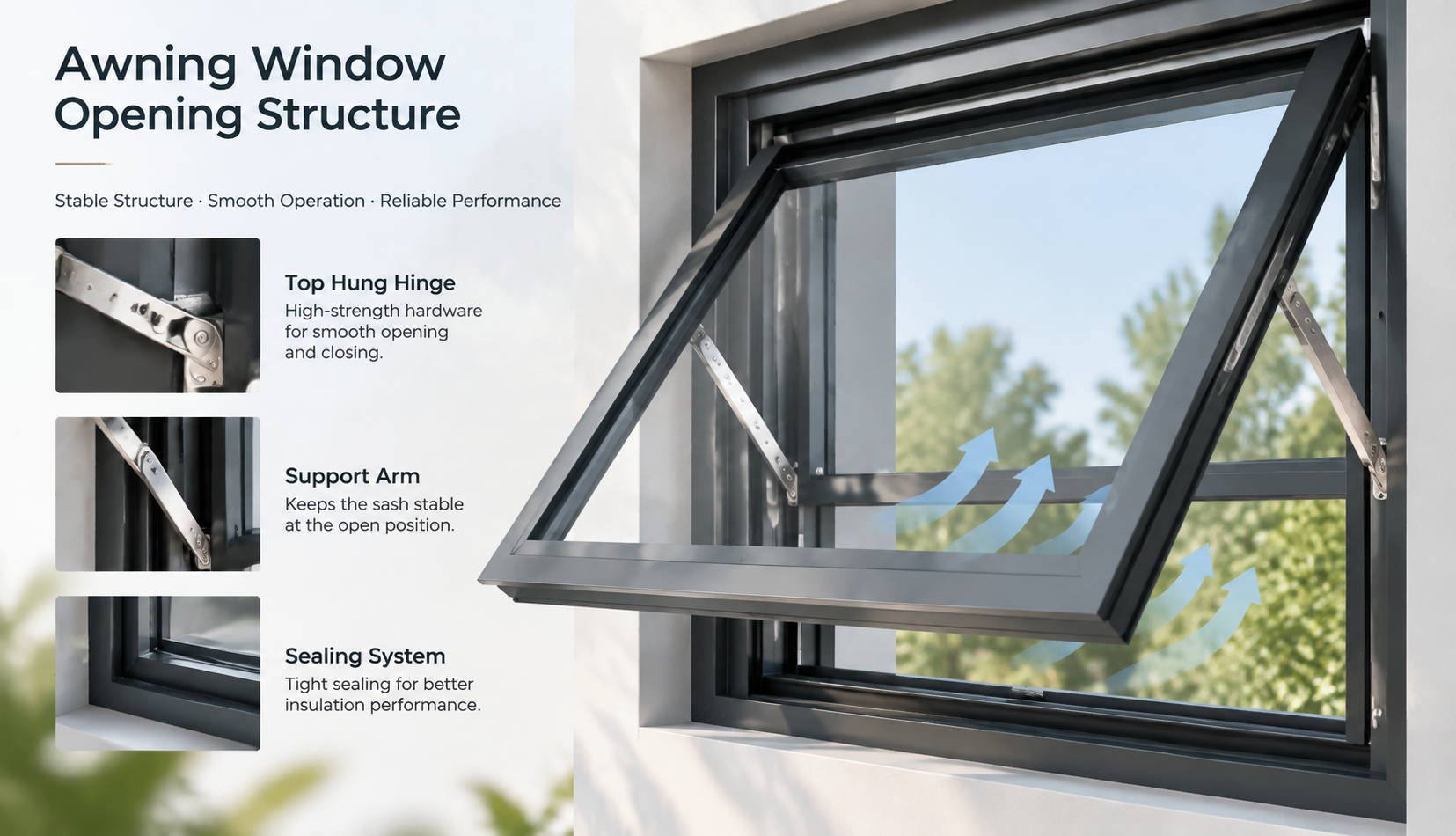 Awning Window Opening Structure