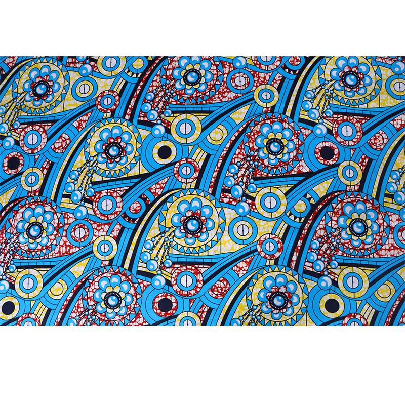 2019 Ankara African Wax Print Tessuto in cotone 2019 Ankara African Wax Print Fabric Cotton