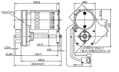 86YJ1901 ac linear actuator/ dimension