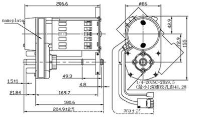 86YJ1901 ac linear actuator/ dimension