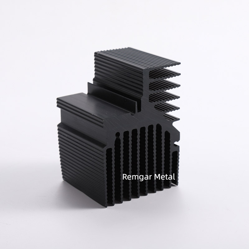 black anodized Remgar custom aluminum extrusion black anodized Remgar custom aluminum extrusion