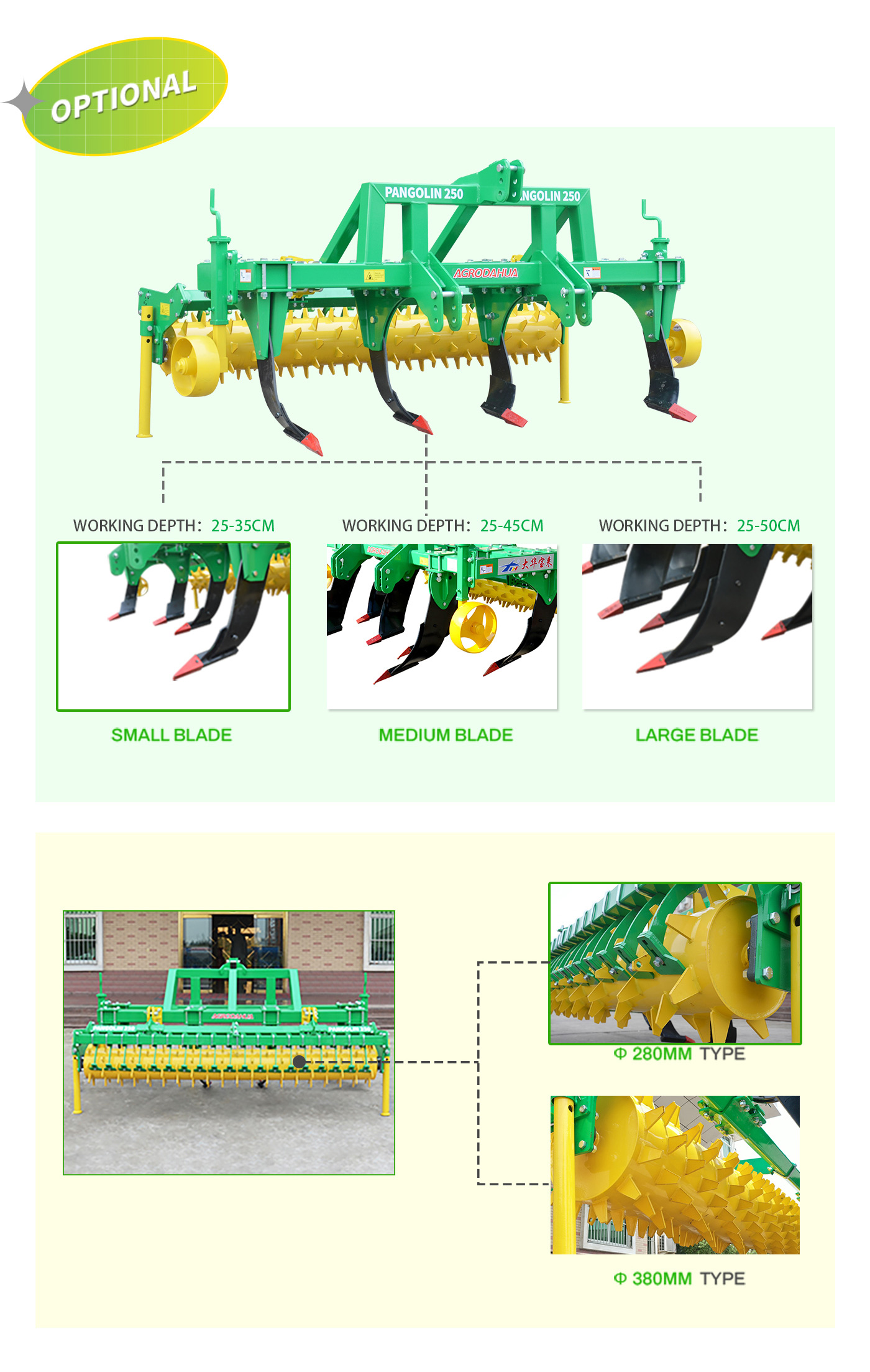 Can choose deep loosening accessories Can choose deep loosening accessories