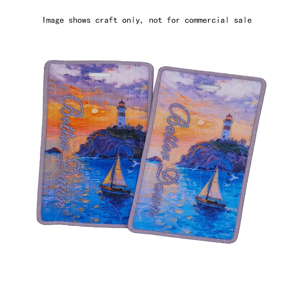 Impressionist sunset lighthouse hang tag or bookmark Impressionist sunset lighthouse hang tag or bookmark