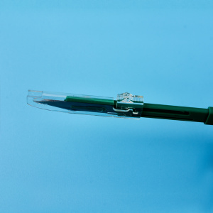 Disposable surgical safety scalpel with plastic handle