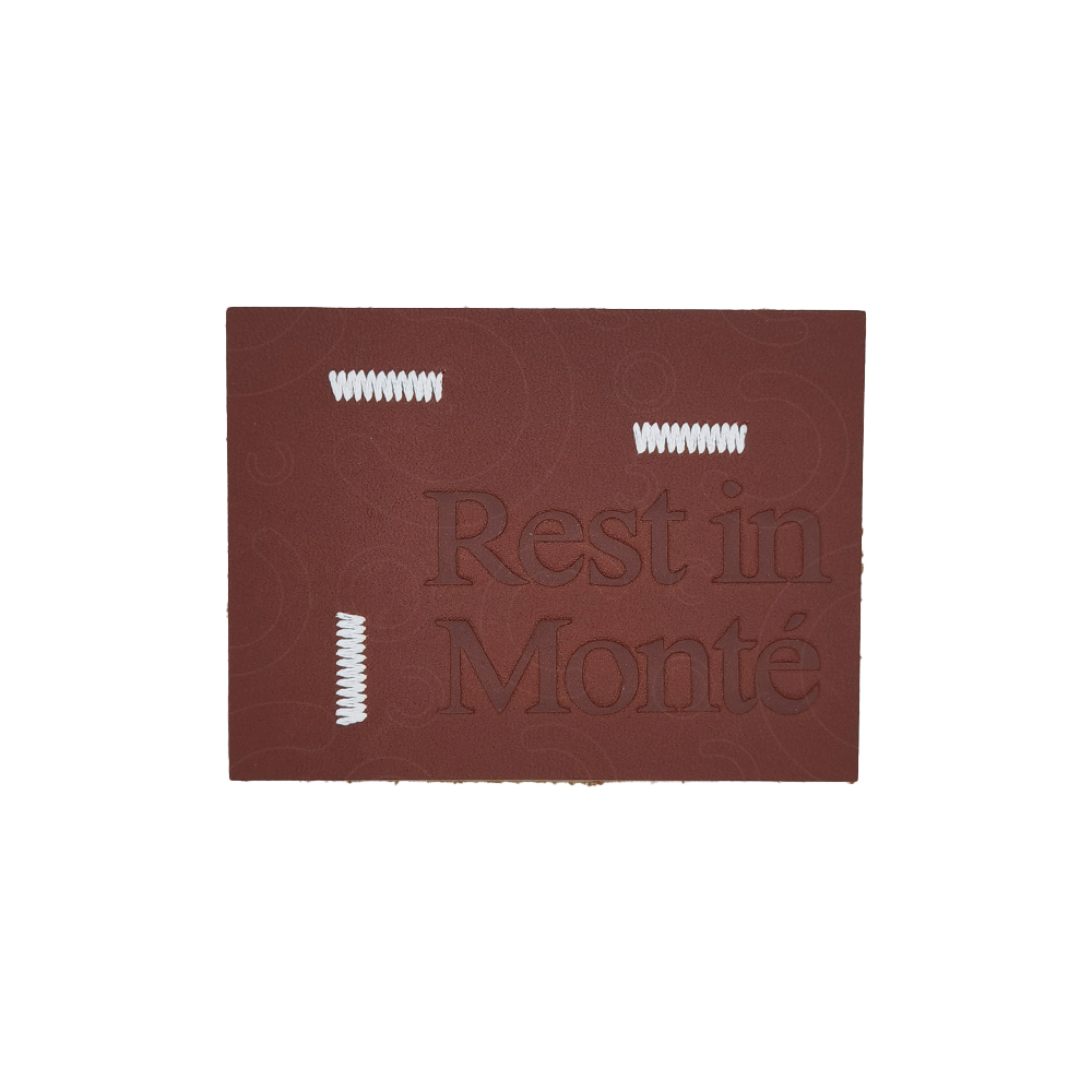 Embroidered lettered leather Embroidered lettered leather