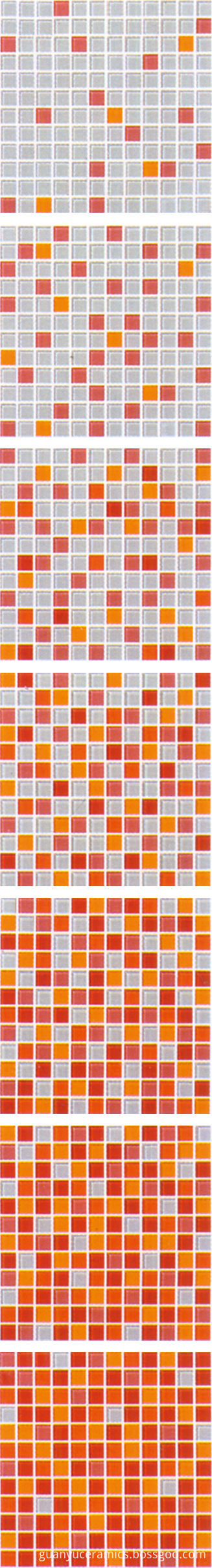 Orange Gradual Change Glass Mosaic