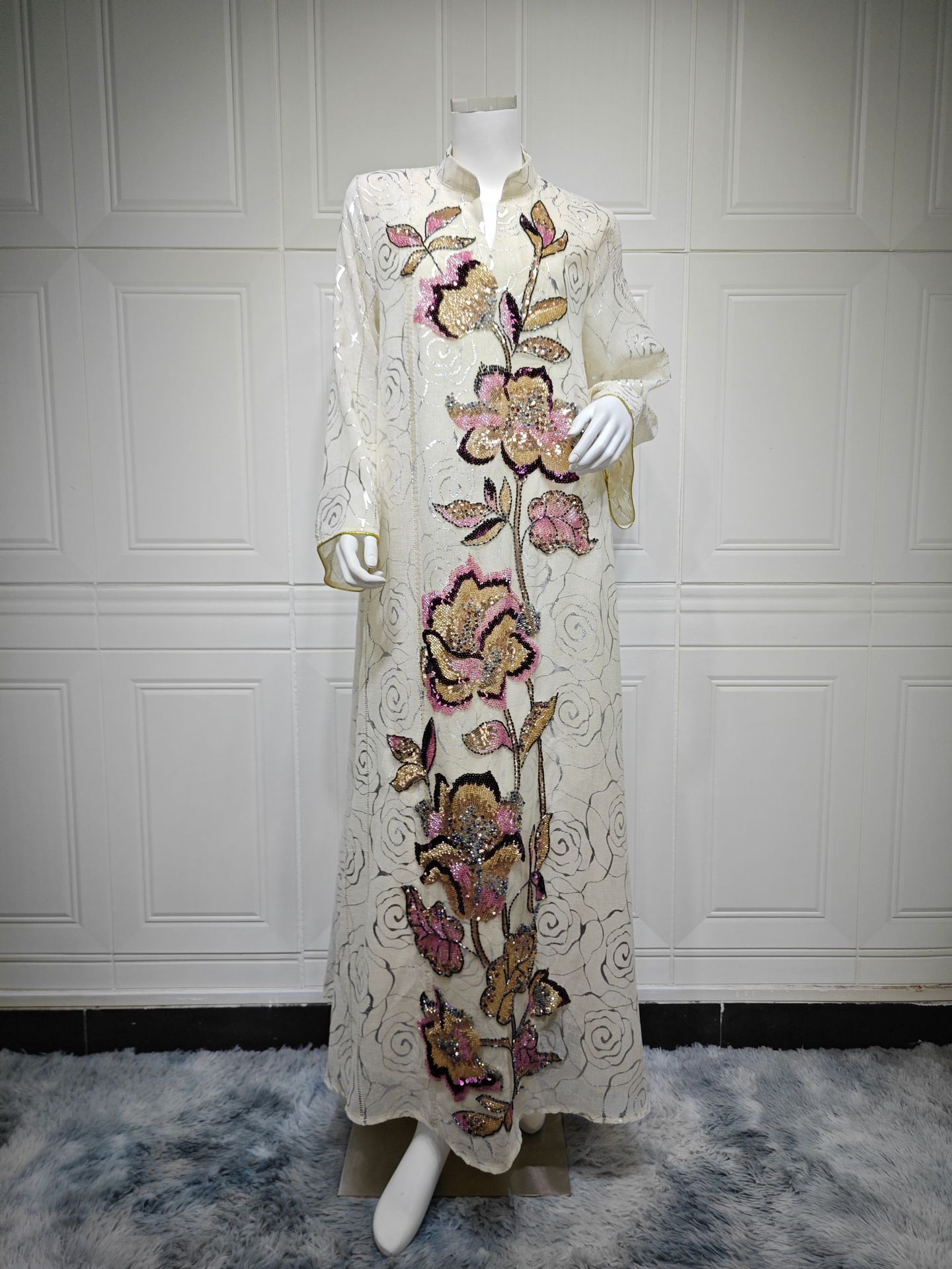 Beaded Abaya Jalabiya Dress AB564 (4) Beaded Abaya Jalabiya Dress AB564 (4)